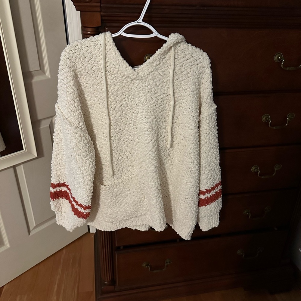 Zenana medium oversized hooded popcorn sweater